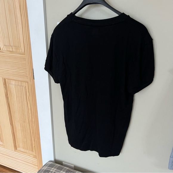 Zara Knit Short Sleeve Tee Stretchy Black Medium - Picture 2 of 8